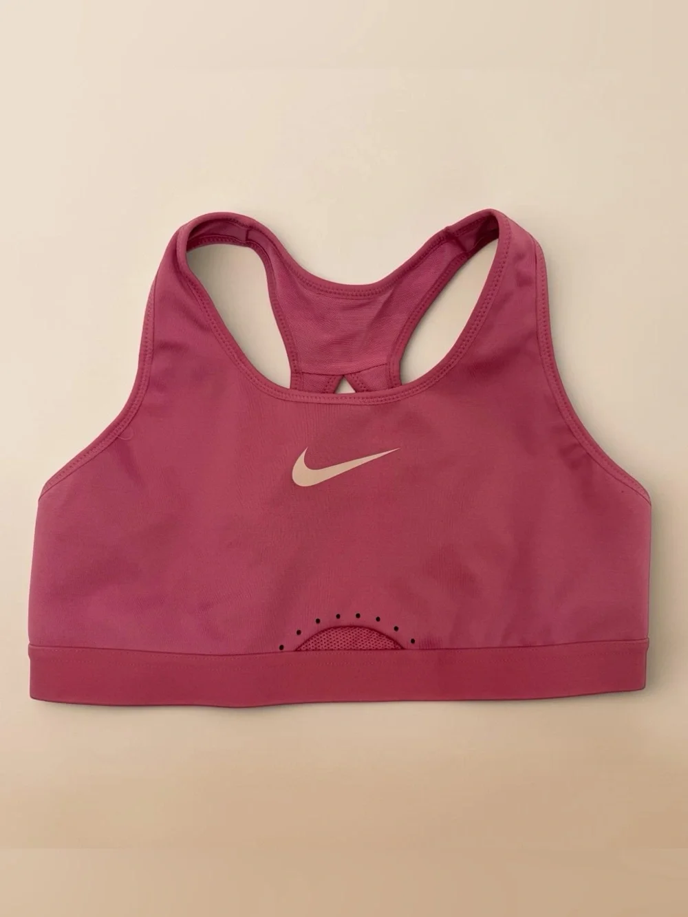 Nike Rose Pink Racerback Sports Bra with Swoosh Women Small